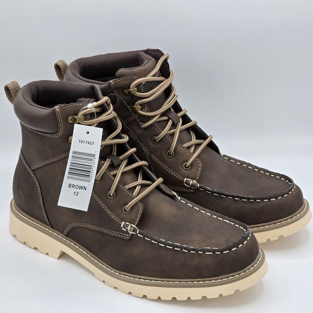 IZOD Miles Men’s Chukka Boots Brown Casual Lace Up Work Ankle Style Size 12